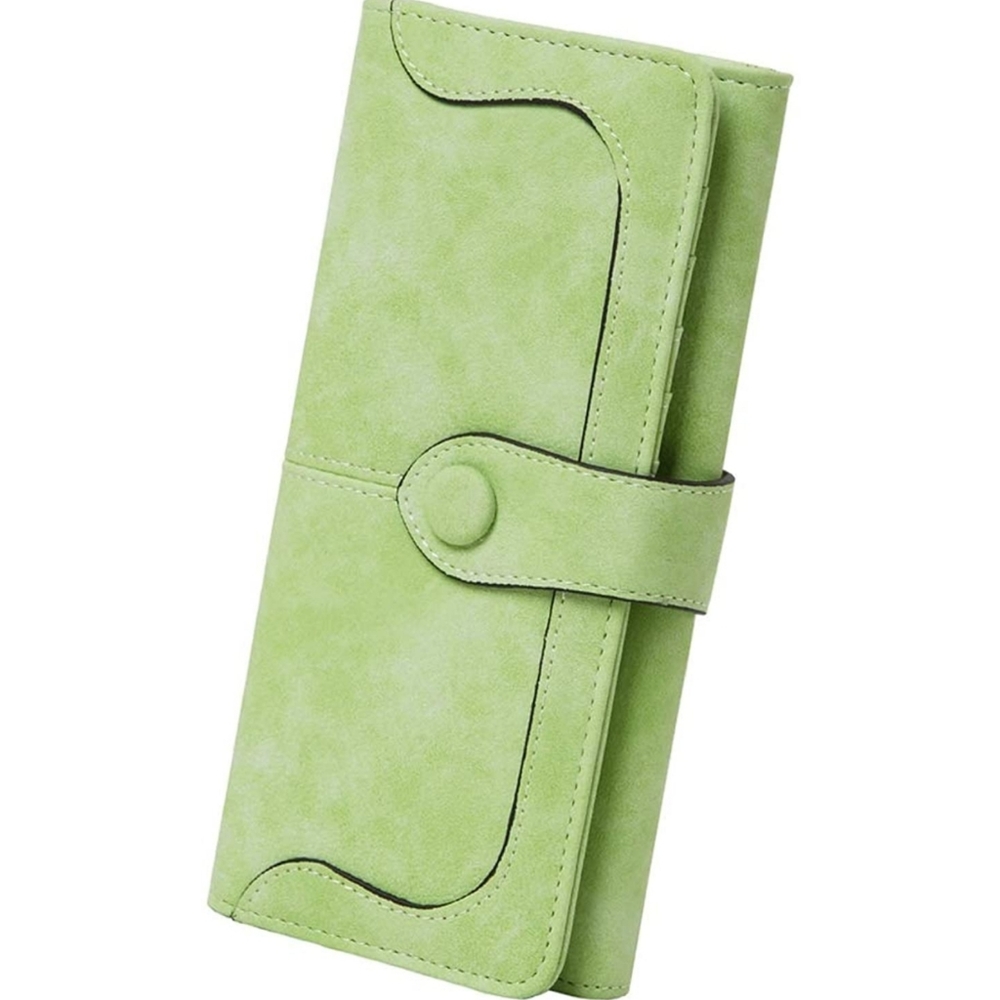 Vegan leather wallet with card slots long bifold